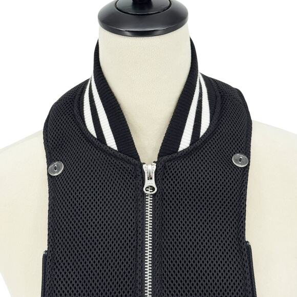 Veronica Beard Hadley Moto Black Jacket with Striped Varsity Dickey Size Small - Picture 6 of 16